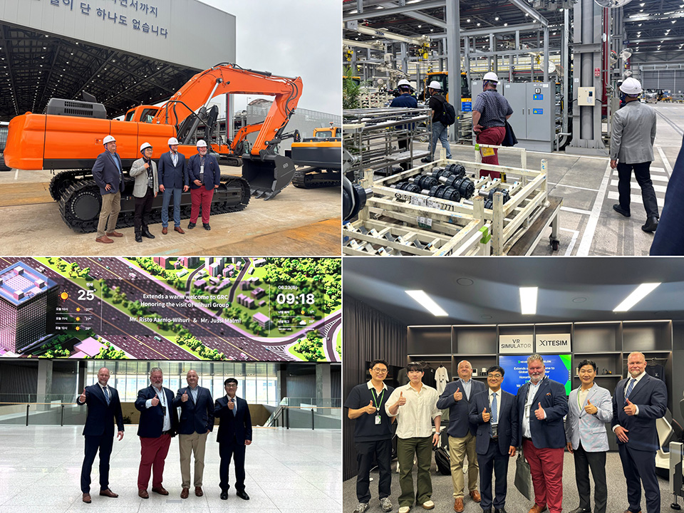 HD Construction Equipment hosted executive management from Finland’s Wihuri Group for a series of business site tours and meetings in South Korea from June 22 to 24