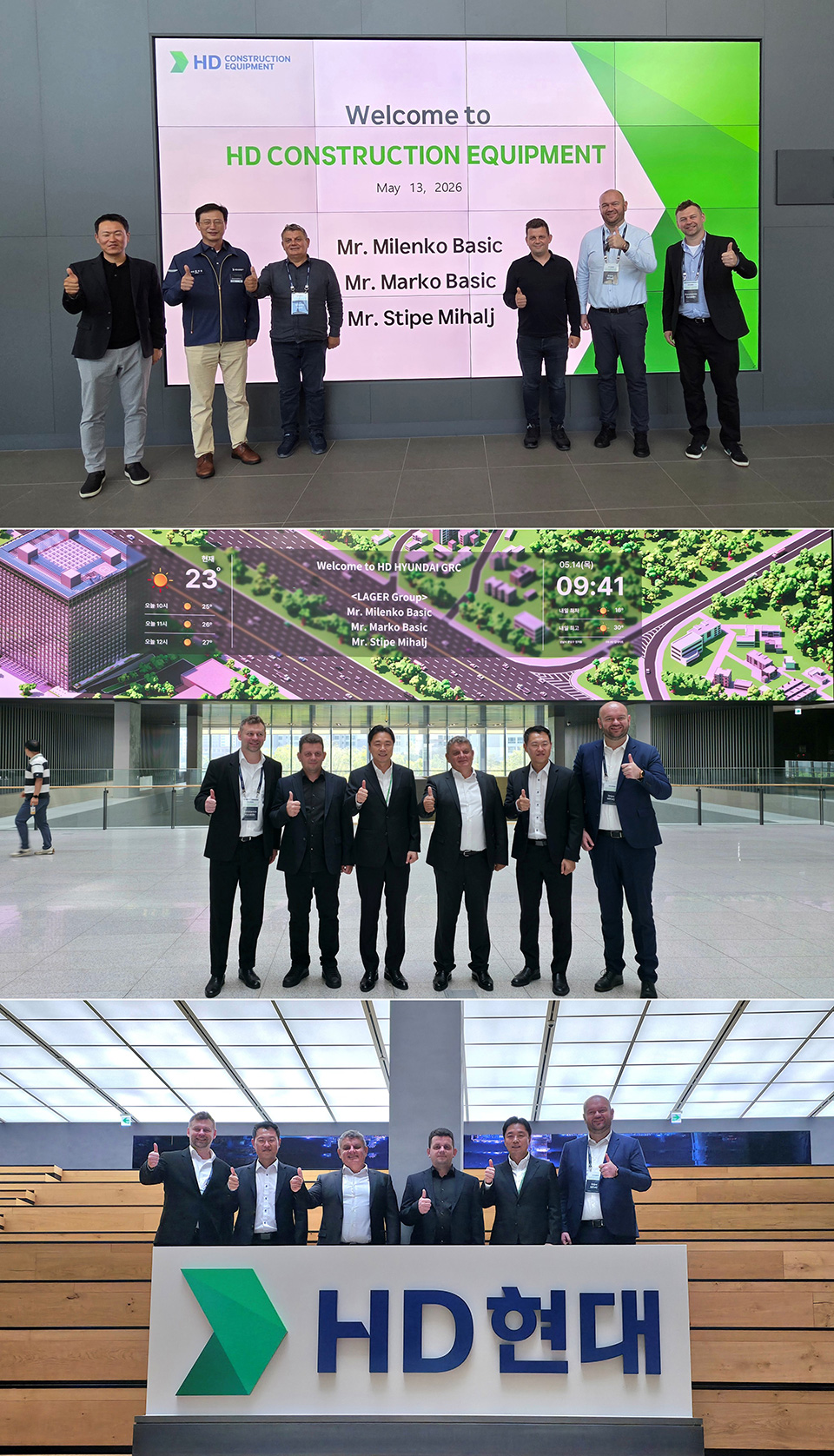 From May 12 to 16, HD Construction Equipment hosted executives from Lager Group, a key European dealer, for facility tours and business meetings in South Korea.