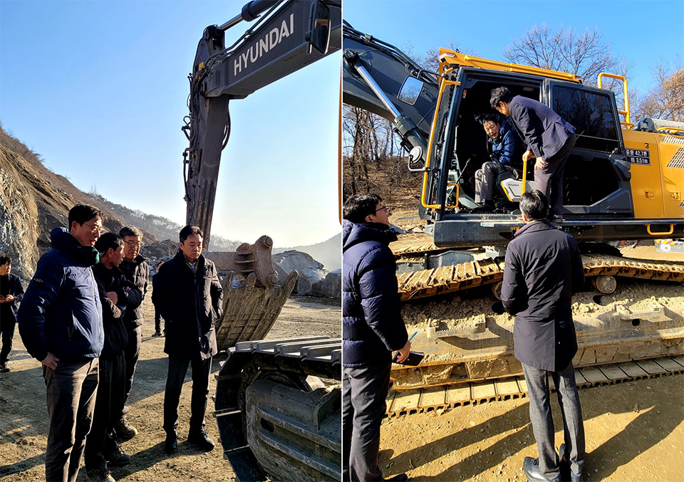 현대 차세대 신모델 HX400L 고객 작업 현장 방문 사진