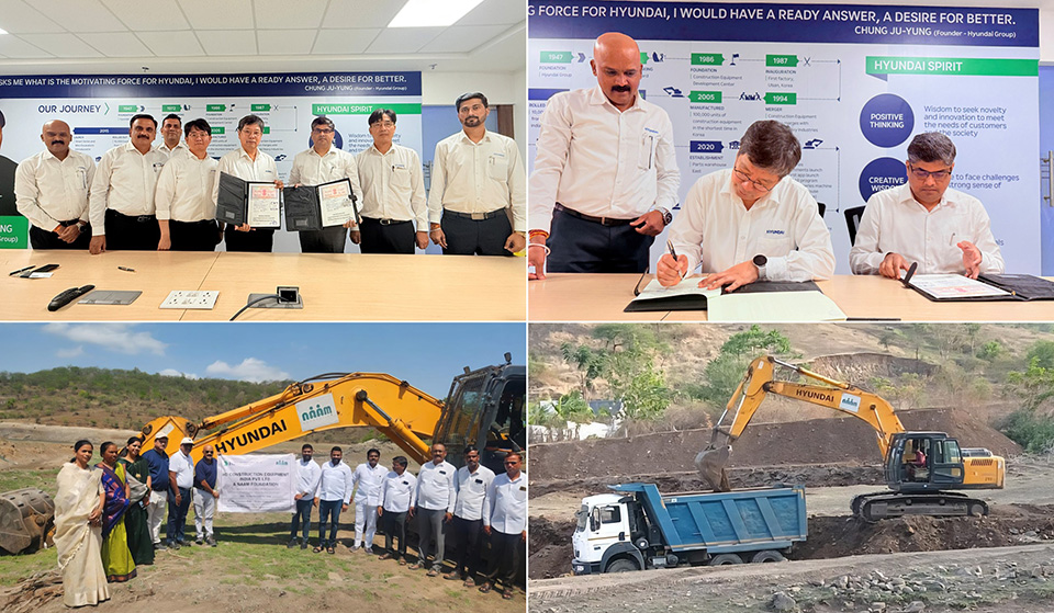 HD Construction Equipment partnered with the NAAM Foundation to sign an MOU for the "Water Resource Conservation for Local Communities in India" CSR project on June 11 at its Chakan plant, and subsequently held a groundbreaking ceremony in Sandbhorwadi.